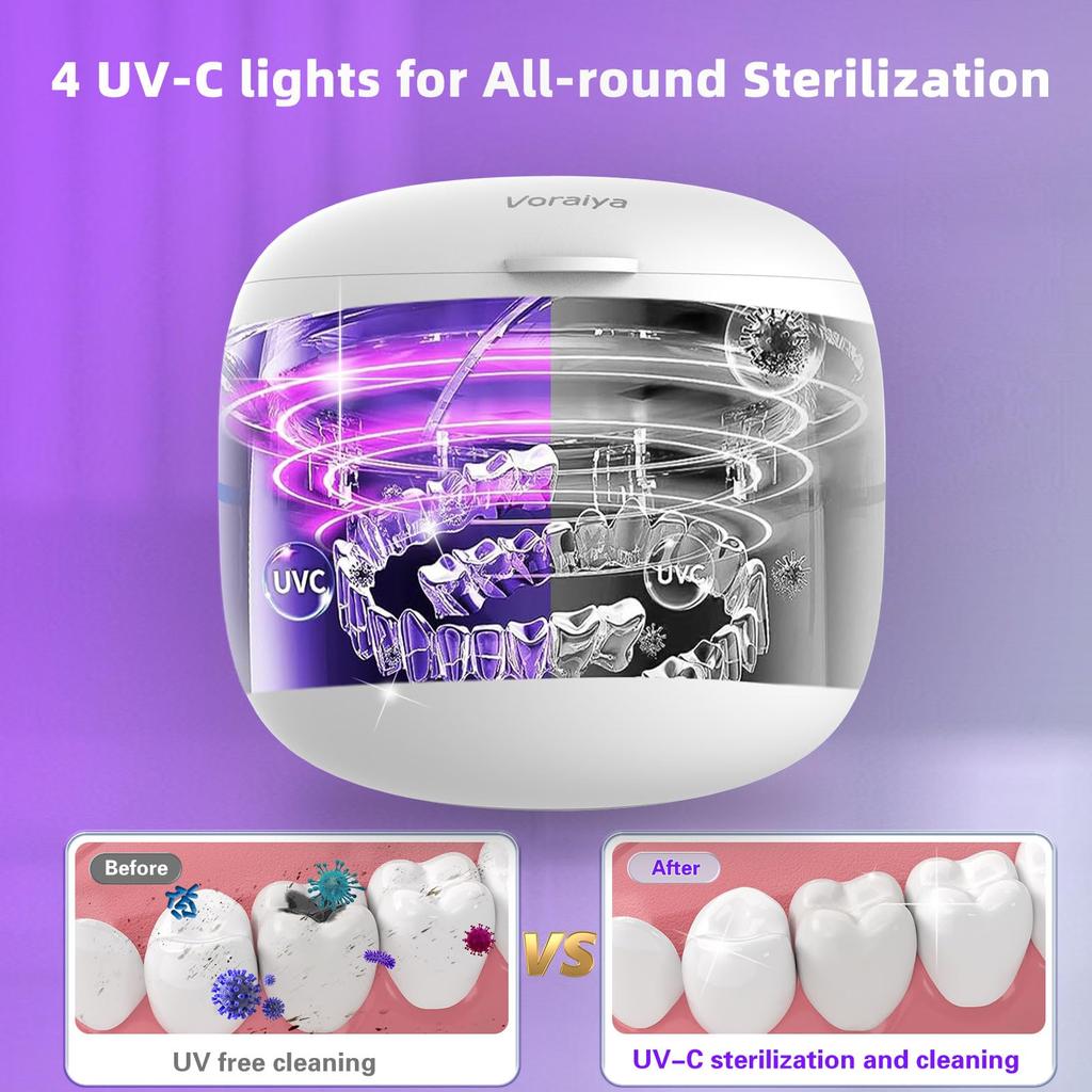 Ultrasone UV-reiniger met ventilator Mini Huishoudelijk Dental Pulserende Reinigingskit voor Sieraden Kunstgebit Tandheelkunde Doos Schoonheid Gezondheid