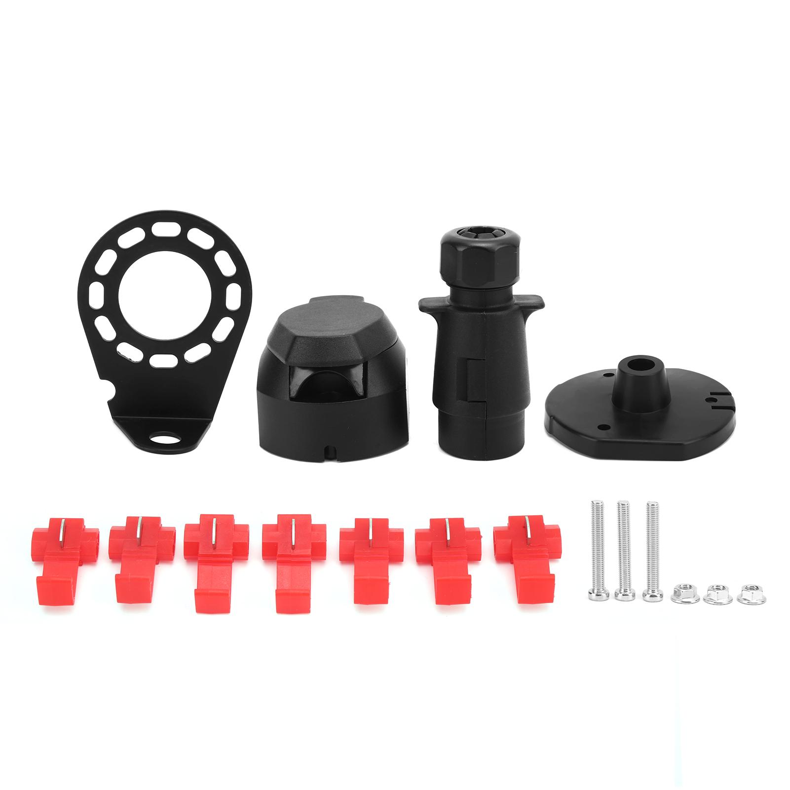 

Комплект разъемов для прицепа 7-контактный 92x50 мм универсальный коррозионно-стойкий железный прочный