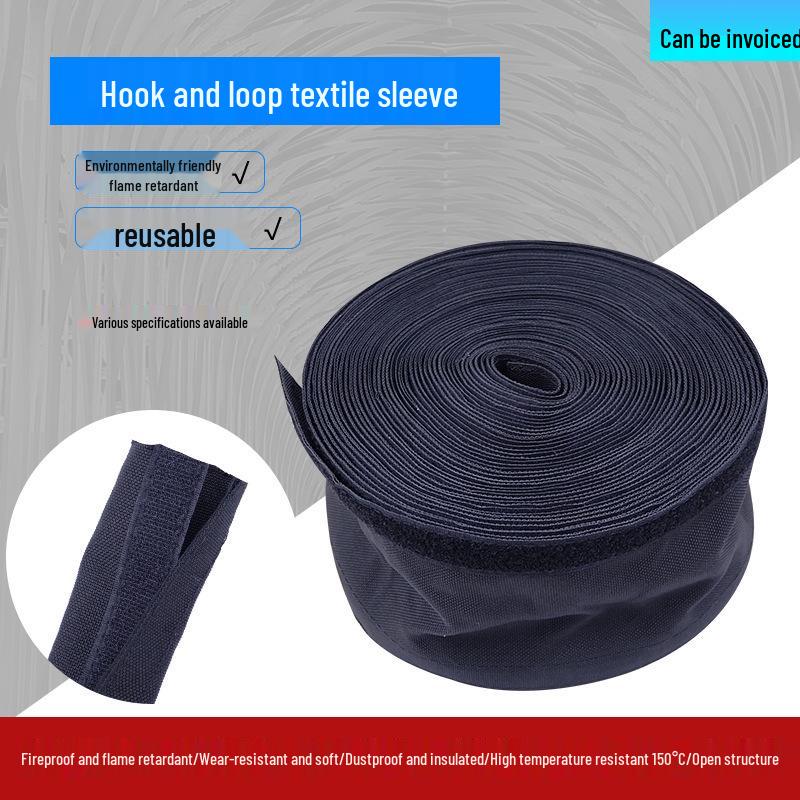 

Self-Adhesive Hook & Loop Nylon Sleeve for Car Wiring: Removable, Openable Insulation Wrap 16mm diameter, 1 meter