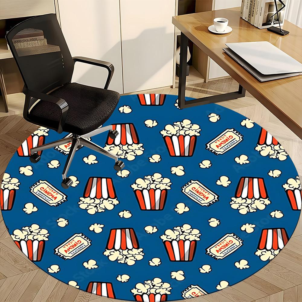 1pc Popcorn, Movie Night Chair Carpet for Office Non-Slip,  Machine Washable Rug for Office, Room - Polyester, Machine Made Yy251029208