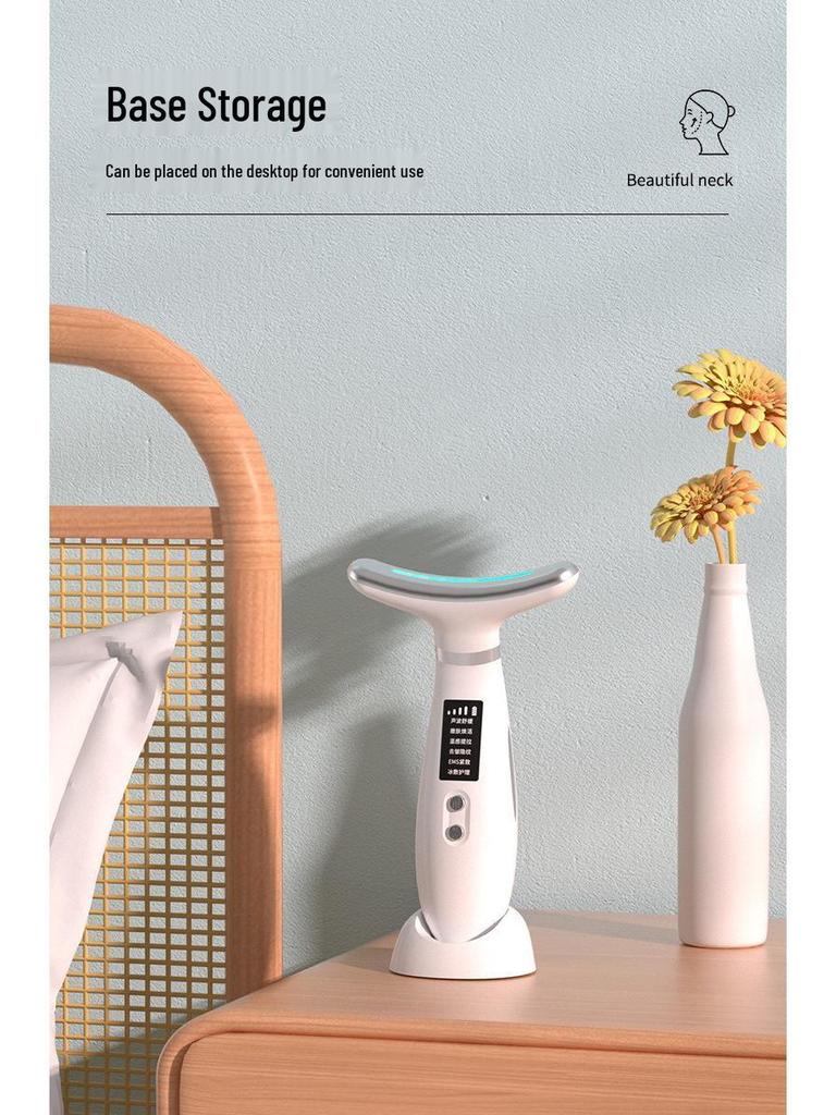 Ice Compress Neck & Facial Vibration Massager - Multi-Function Beauty Wrinkle Device