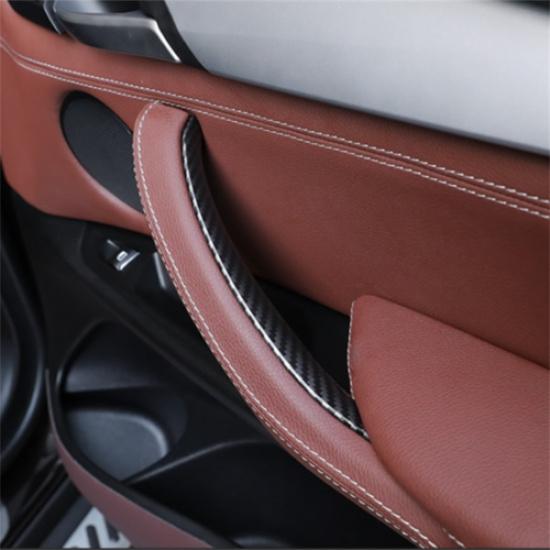 3x ABS Carbon Fiber Black Car Interior Door Handle Fix Cover For BMW X5 X6 F16