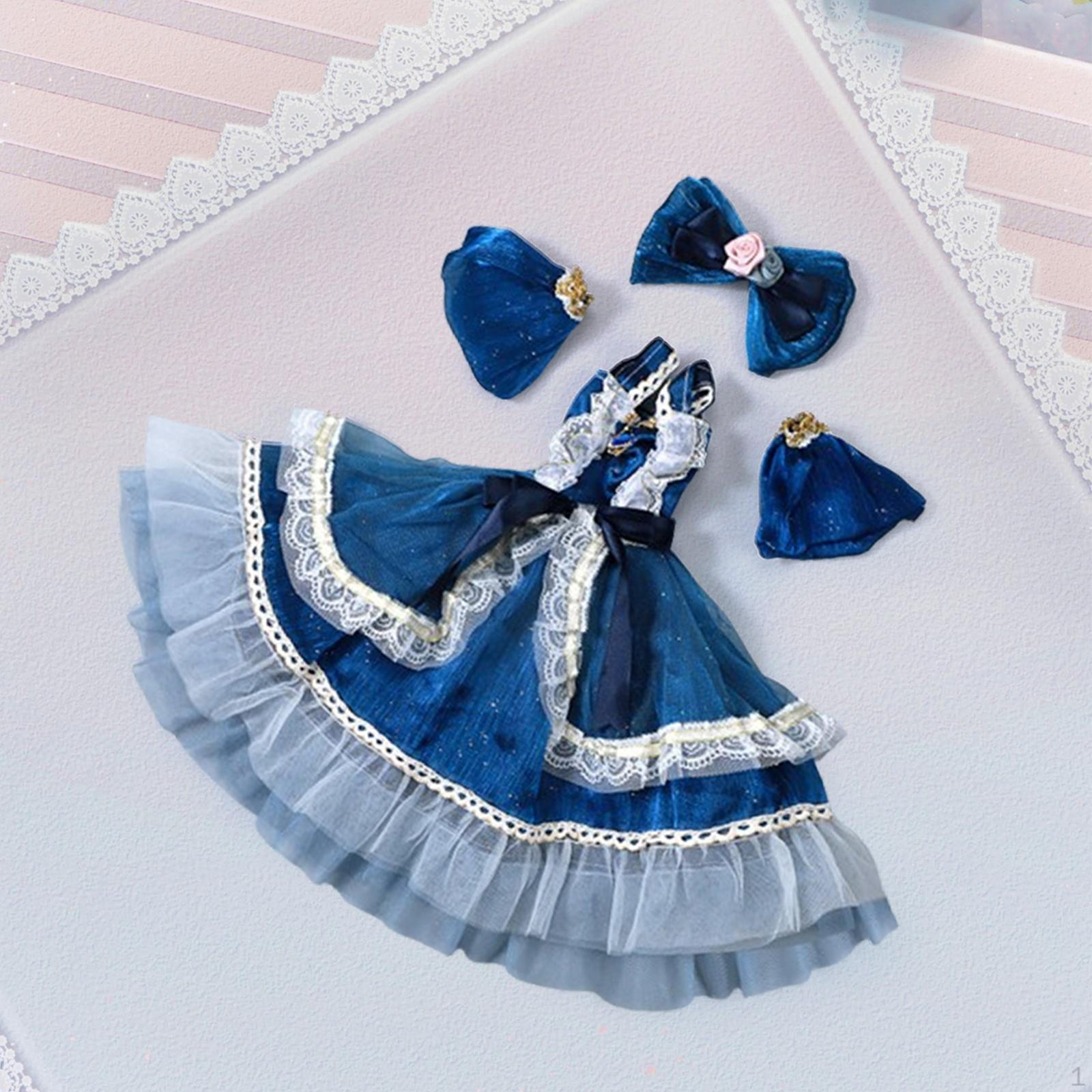 

1/3 BJD Лялька Сукня Принцеси Вбрання Одяг Косплей Освітня Мода DIY Аксесуари Костюм темно-синього кольору