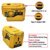 200W Power Inverter For Makita/Dewalt/Milwaukee/Bosch 18V To AC 120/220V Battery Inverter with USB And Type-C ,LED Light