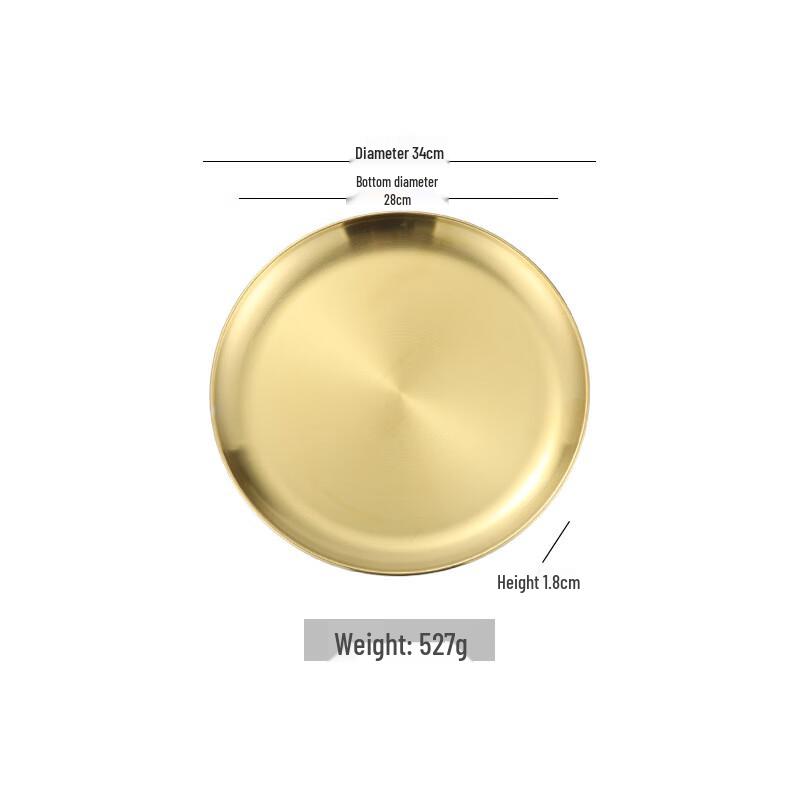 Wutuo Золотые круглые сервировочные тарелки с закатанным краем