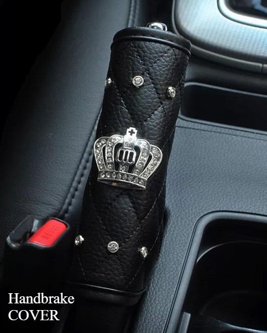 Rhinestone Inlaid Crown Steering Car Seat Belt Shoulder Protection Cover Automatic Transmission Handbrake Protection Cover