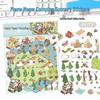 2 Sheets PET Meow Meow Camping Story Scenery Stickers for DIY Miniature Creative Scenes and Journals