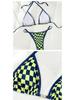 Kariertes Spitzen-Dreiecks-Bikini-Badeanzug mit Brustpolster - Sexy Europäischer und Amerikanischer Stil für Damen