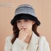 Rainbow Striped Bucket Hat Women's Fashion Thickened Plush Hat Autumn and Winter Outdoor Basin Hat