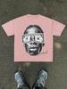 Unisexs Oversized Streetwear Tshirt With Dollar Bill Portrait Print Loose Fit Round Neck Tee Suitable For Casual Summer Wea