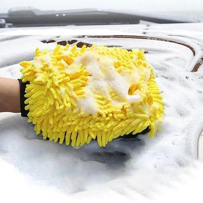 Grand gant de lavage de voiture en microfibre, gants imperméables en chenille, gant de nettoyage épais pour voiture, entretien de la cire, gant double face