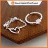 BF CLUB 925 Sterling Silver Ring For Women Jewelry Retro Heart Open Vintage Handmade Ring Allergy For Party Birthday Gift