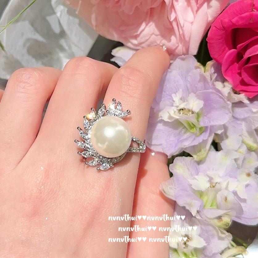 Vintage Flowering Water Drop Gem Pearl Earrings, Baroque, South Ocean, Whirlpool Pearl Zircon Ring