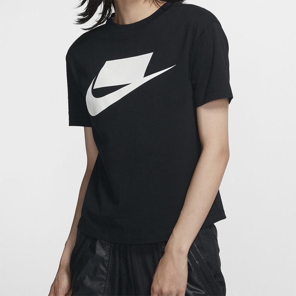 Nike Casual Sports Training Crew Neck Short Sleeve T-Shirt Women Tops Black DB9828-010