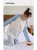 Women's Cloud Cotton Long-Sleeve Pajama Set with Chest Pads - Cute Cartoon Design for Autumn/Winter