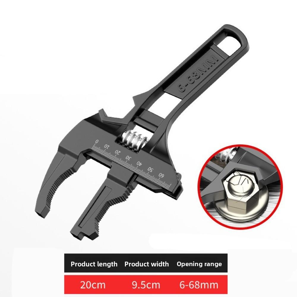 Short Handle Bathroom Plumbing Wrench 6-68mm Range Multi-function Wrench  Basin Sink Hardware