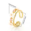 Einzigartiger Goldfarbener Blumenring Exquisites Design Funkelnder Eingelegter Offener Ring Süßer Kristall Zirkonia Ring Urlaubsaccessoires