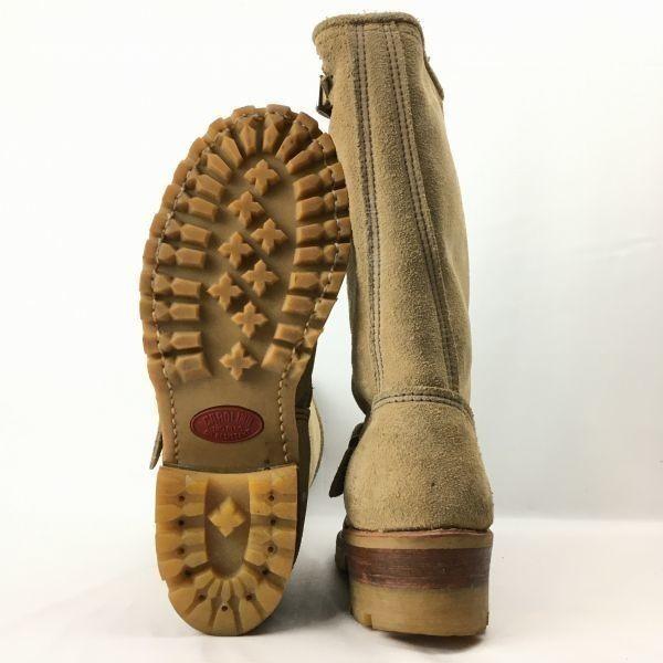 90s Vintage CAROLINA PT/91 Ocelová špička Inženýrské boty Velikost Cca. 23.524.5cm Béžové Boty(POUŽITÝ)