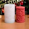 Stampo in Silicone per Candela di Natale Cilindrico a Rilievo Kit per Fare Candele Fatte a Mano Gesso Resina Regali per le Feste