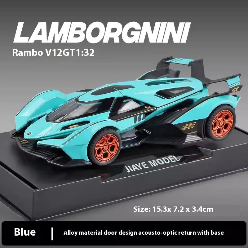 1/32 Scale Lambo V12 Concept Car Alloy Toy Model with Sound, Light & Spring-Back Action - Ideal Gift for Car Lovers & Kids Alike