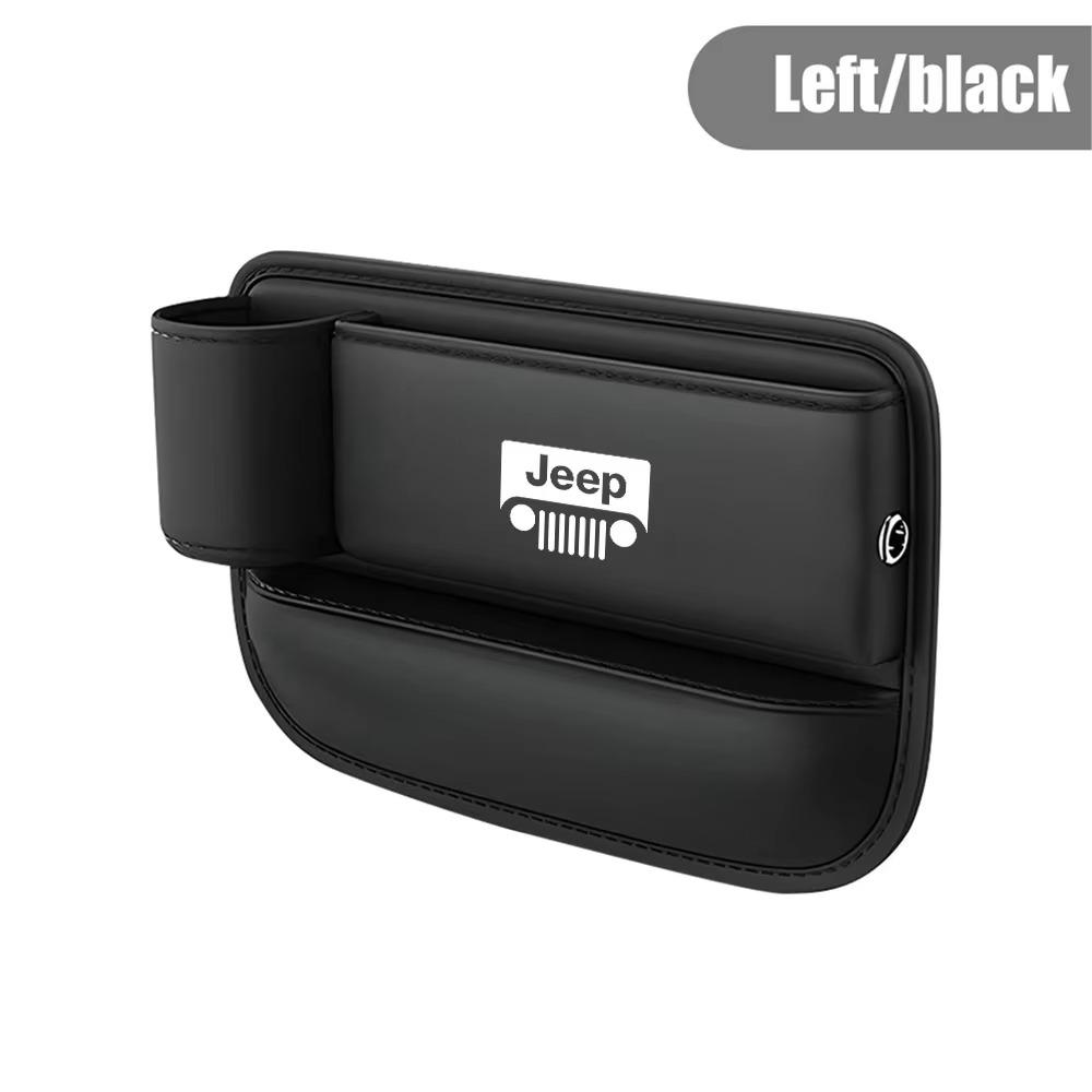 Car Seat Crevice Storage Box for Jeep Renegade Wrangler JK Grand Cherokee Compass Patriot Leather Gap Filler Organizer Car Parts