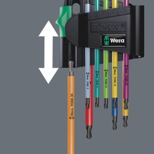Wera 05073599001 | 967/9 TX BO Multicolor 1 SB SiS L-Shaped Torx Wrench Set, Blister Pack, 9-Piece Set [Officially Imported from Japan]