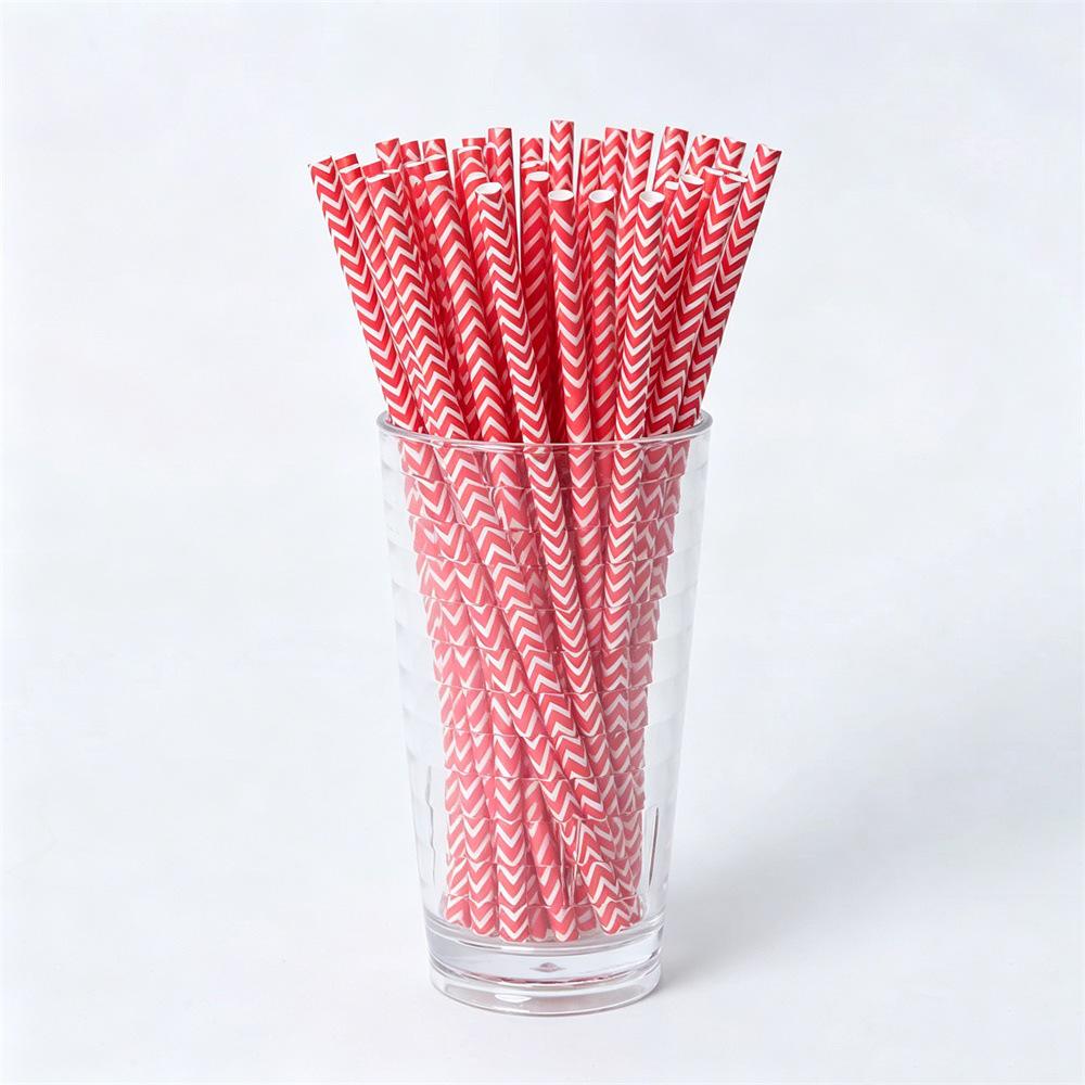Colorful Biodegradable Paper Straws for Parties and Cocktails
