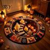 Ghost Pattern Carpet 3D Haunted Staircase Area Rug, Halloween Stair Round with Washable Bedroom Anti-slip Backing, Floor Mat for Living Room Bathroom