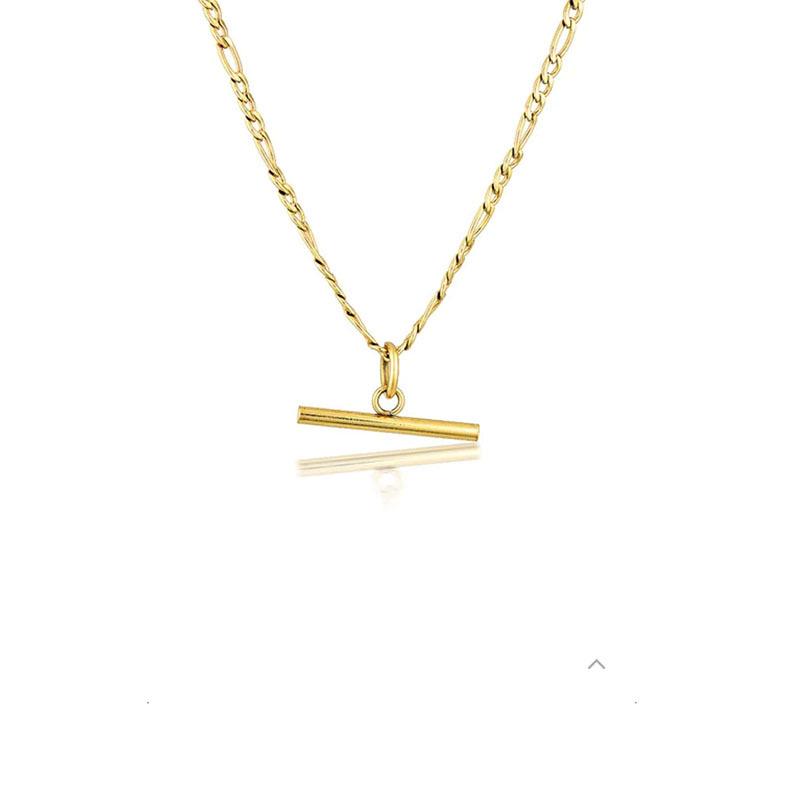 Collana a Catena Figaro a T da Donna - Semplice Collare Choker di Design Gioiello per la Clavicola