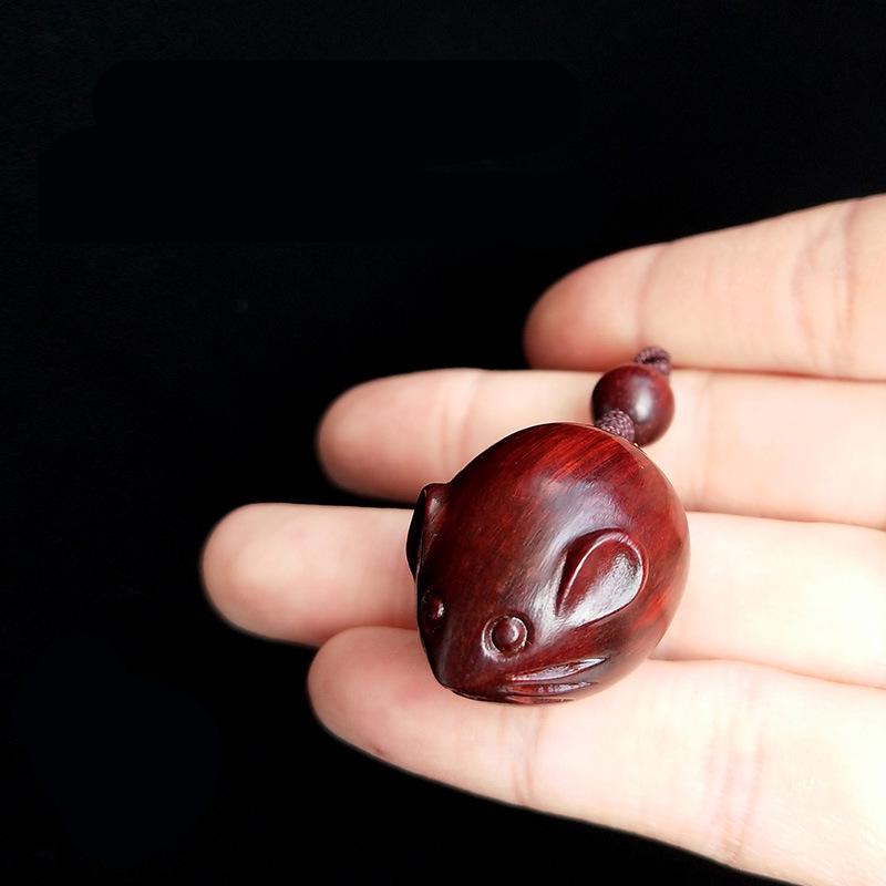 Rosewood Zodiac Rat Phone Pendant & Keychain Gift for Men, Women, & Couples