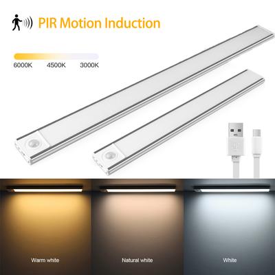 LED Night Light with Motion Sensor Wireless USB 30/50CM Cabinet Lamp for Kitchen Bedroom Wardrobe - Energy Efficient Lighting