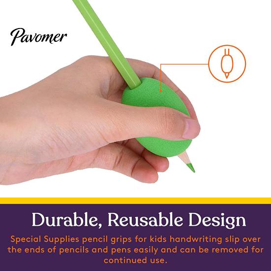 Writing Fatigue Relief 6Pcs Pencil And Pen Grips for Kids Handwriting, Reusable Adults, Finger Positioning Aid Soft EVA Foam Cushioned Holders
