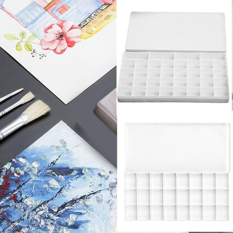 Aquarellfarben Palette Box 24 Vertiefungen 36 Vertiefungen Reisefarbkasten Farbmischpalette mit auslaufsicherem Deckel für Künstler Studenten