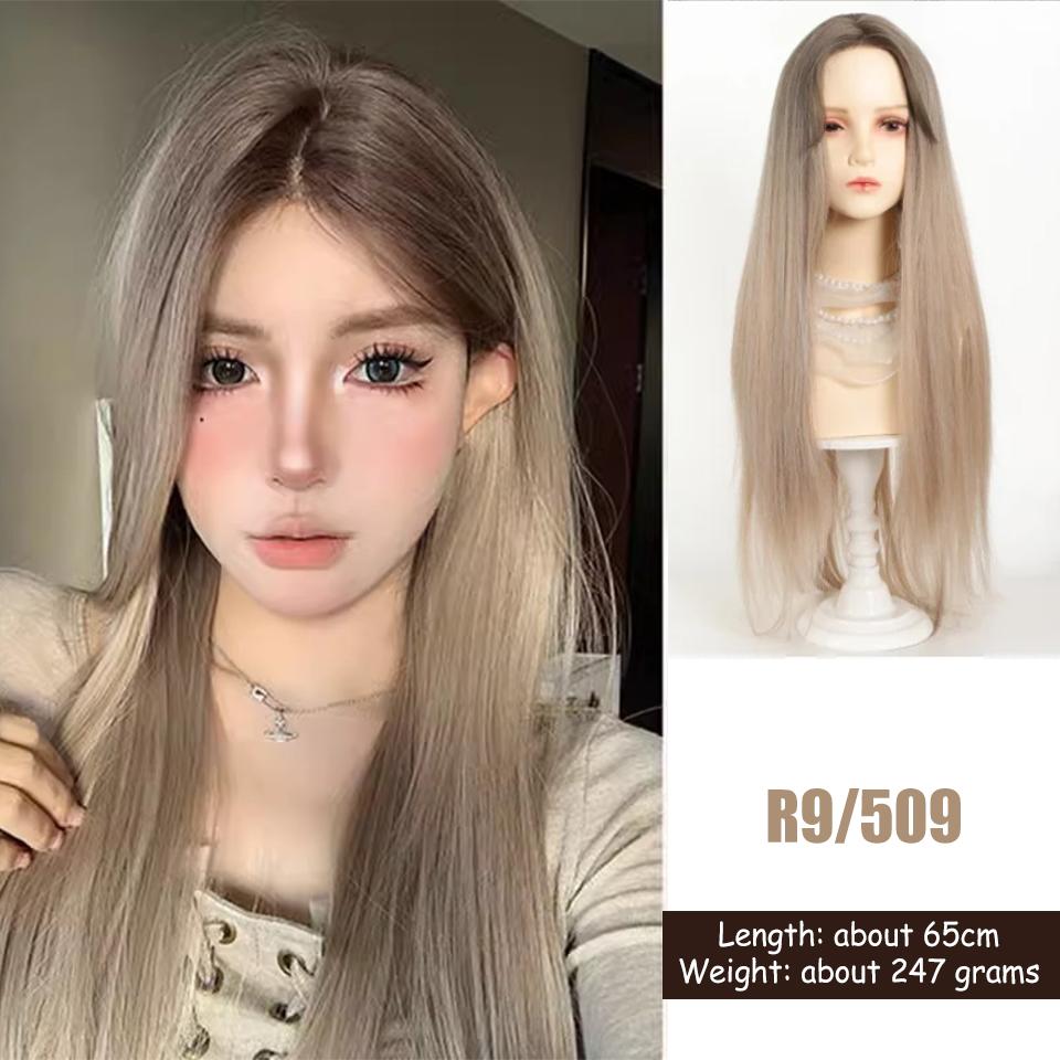 

WTB Коричневый градиентный парик на всю голову синтетический женский коричневый градиент волнистые длинные волосы большая волна S волосы шов на всю голову парик 65CM