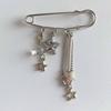 1Pc Starlight Pin Ins Korean Style Blogger Girlfriend Couple Metallic Style Y2K Silver Love Keychain Bag Pendant
