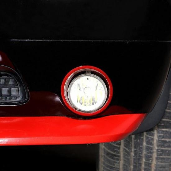 Front Fog Light Lamp Cover Trim For Dodge Challenger 2009-14 Red ABS Accessories
