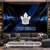 Wall Hanging Tapestry Custom NameToronto Maple Leafs Pattern Personalized Printed Fabric Wall Decor