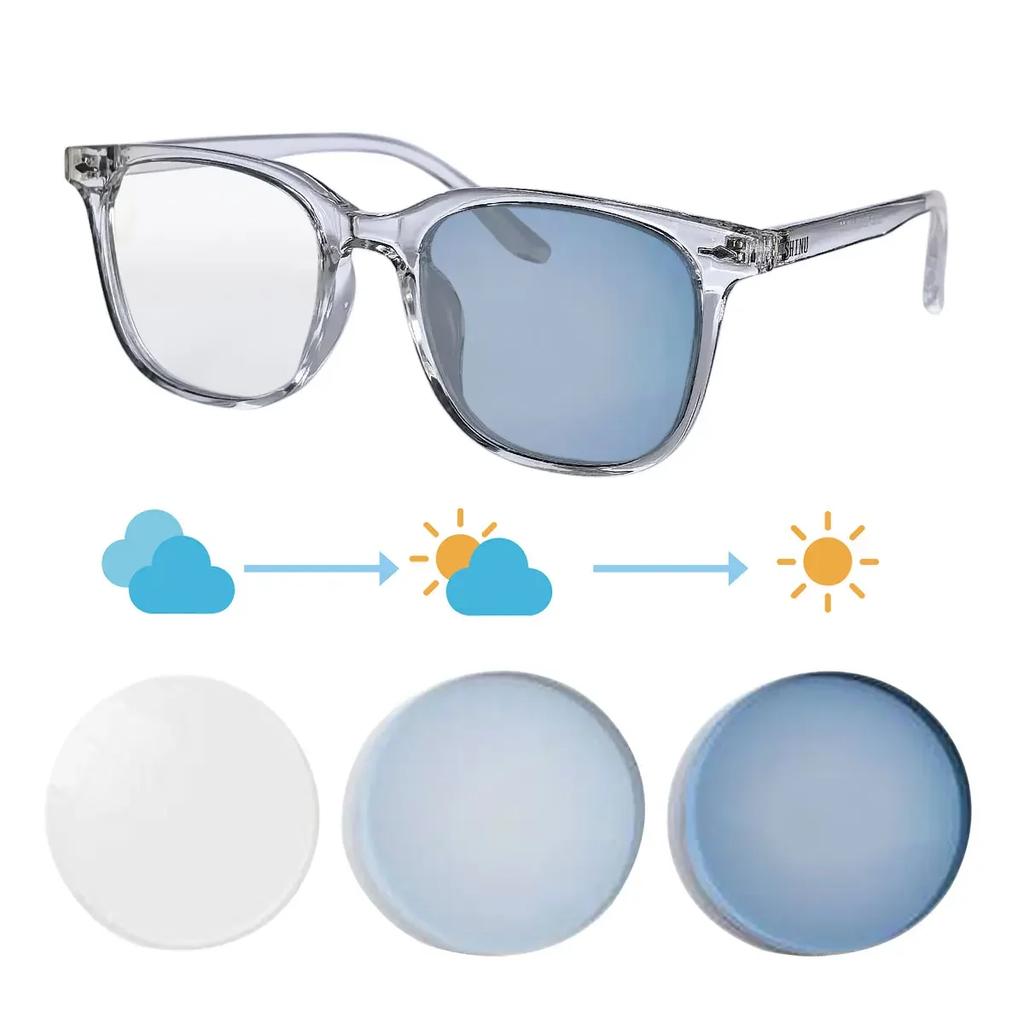 SHINU Shortsighted Eyeglasses Ladies Photochromic Myopia Glasses Transition Lenses for Myopia with UV Protection