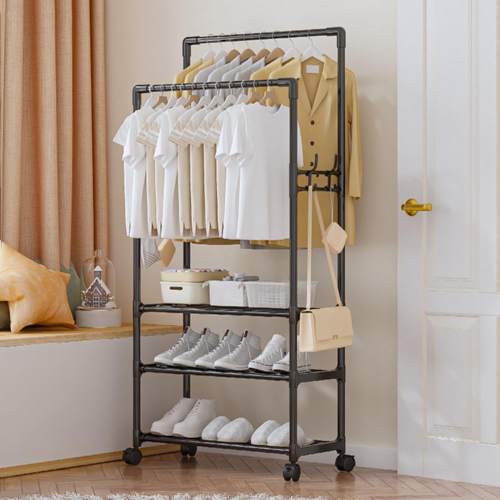 

Полка для обуви и шляп, многофункциональная встроенная полка для обуви для дома, полка для хранения вещей в спальне, сушилка для одежды и полка для шляп чёрный