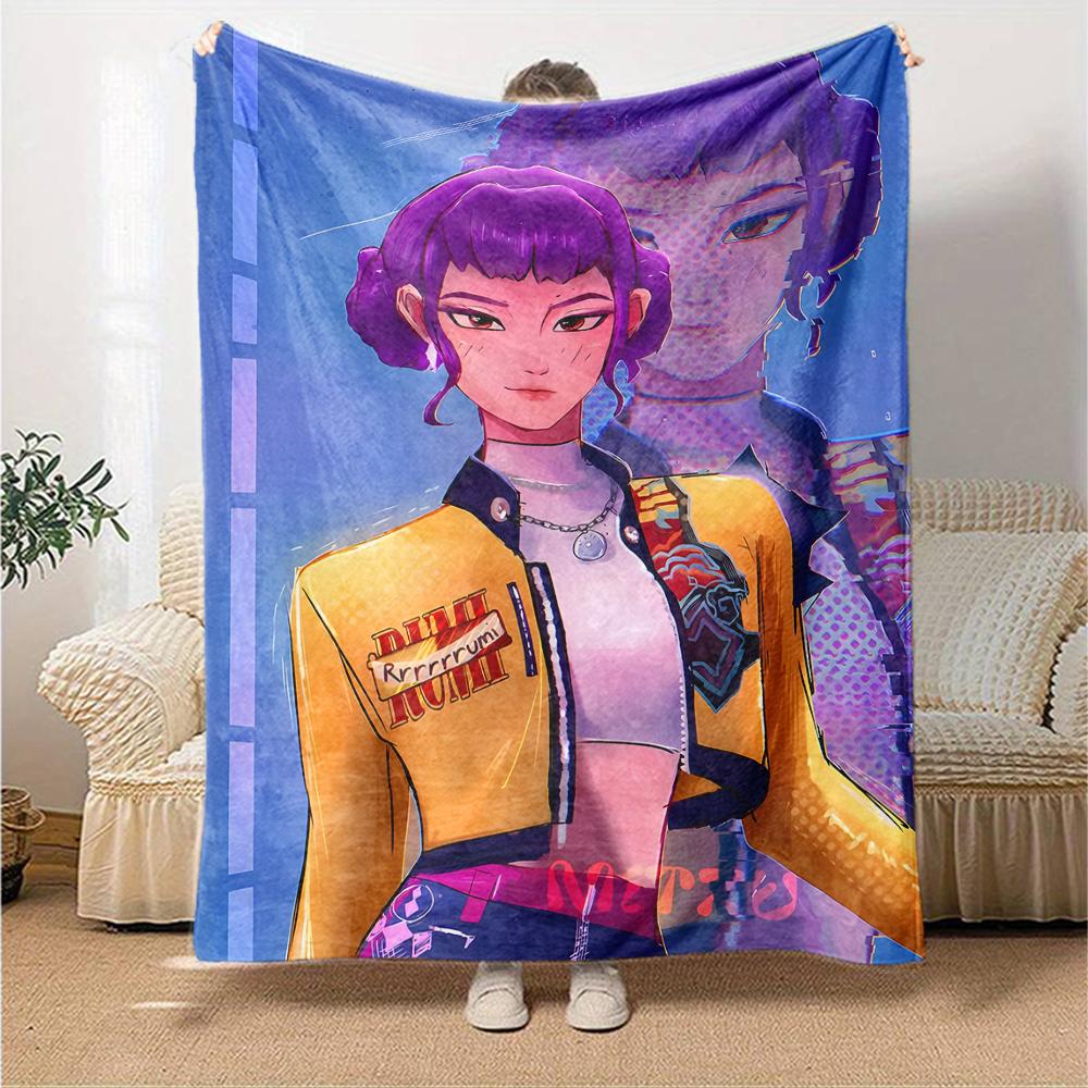 1pc KPop Demon Hunters ZOEY3 Blanket, Gift, for Men and Women, Soft Blanket, Good for Sofa Bed Couch Travel, Lightweight Flannel Blanket