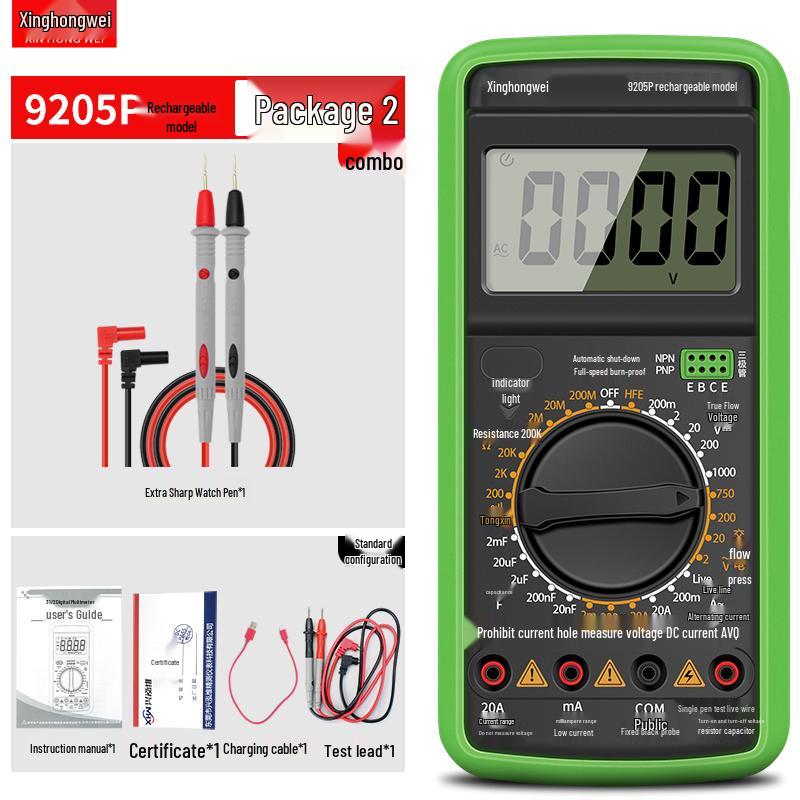 High-Precision DT9205 Digital Multimeter with Anti-Burn Protection for Electricians