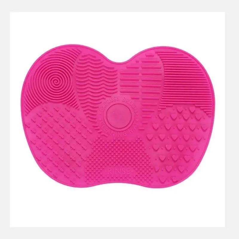 Multi Colored Silicone Makeup Brush Cleaning Pad Apple Shaped Suction Cup Beauty Brush Cleaning Pad Beauty Tool Cleaning Pads