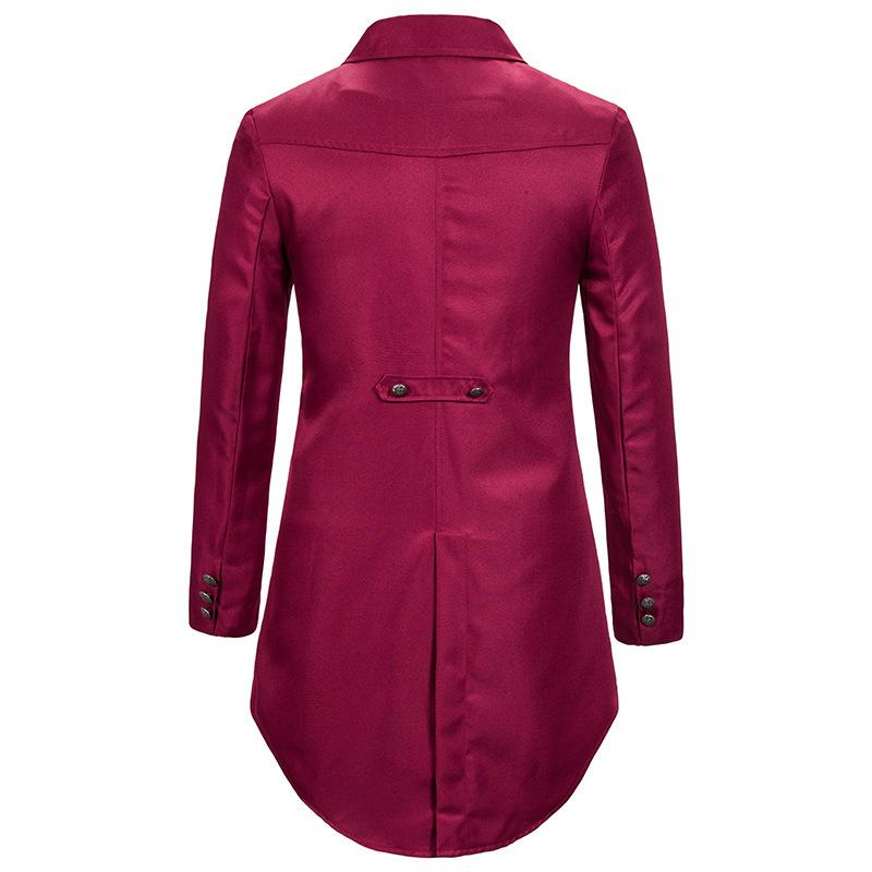 Fashion Men Solid Color Perform Suit Gentlemen Male Tail Coats