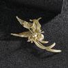 Broche Magpie Dorée Ancienne de Palais Tiny Style Oiseau Luxe Léger