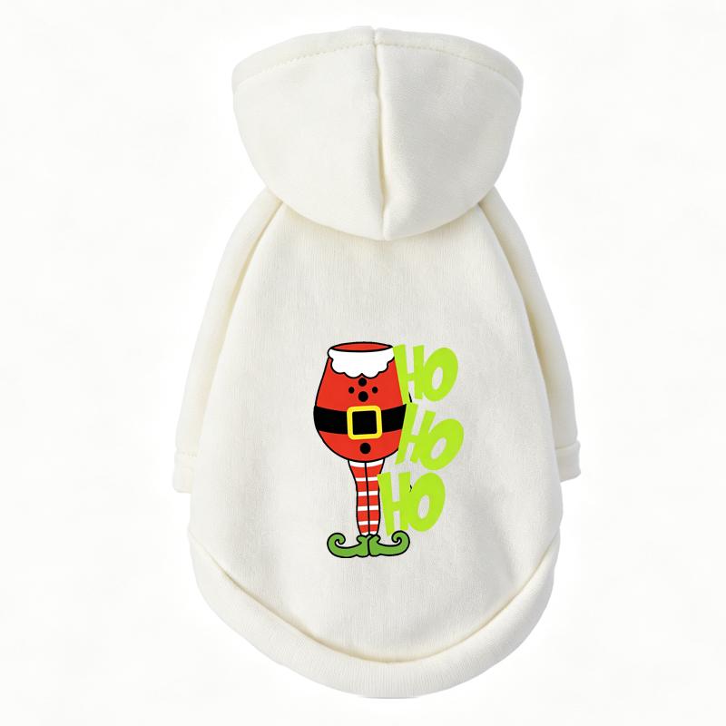 Merry Christmas Pet Hoodie Santa Truck Tree Printed Soft Fleece Sweatshirt Winter Holiday Party Dress‑up Outfit For Teddy Bichon