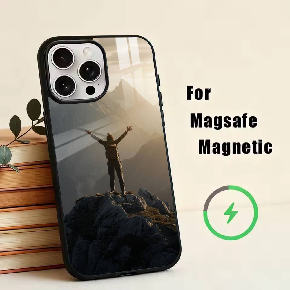 

Rock Climbing Phone Case For iPhone17,16,15,14,13,12,11 Plus,Pro Magnetic with Magsafe Wireless Charging iPhone16PROMAX