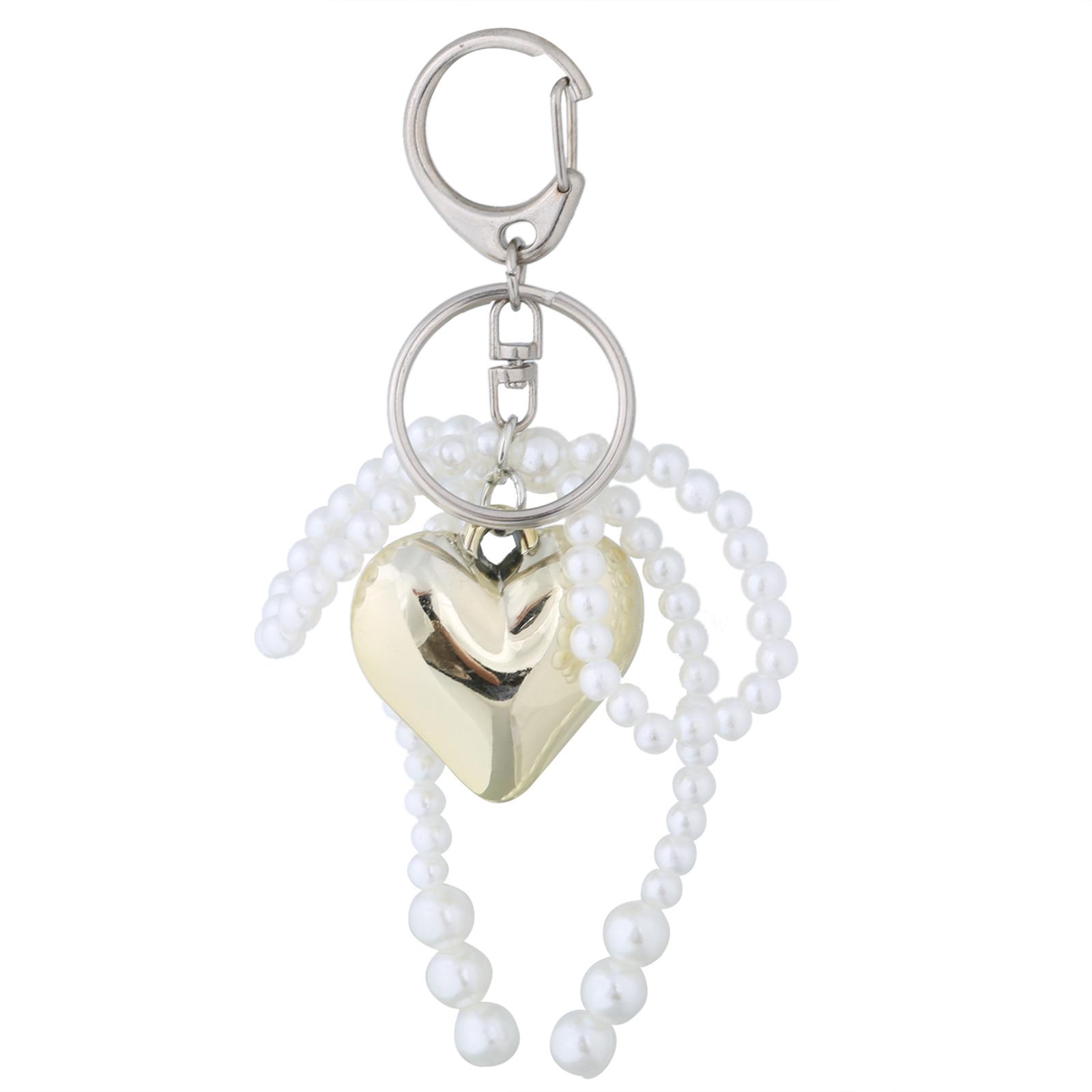 

Elegant Love Heart Pendant Bowknot Keychain Accessory Stylish Key Holder for Women Sturdy Alloy Car Key Pendant золотой
