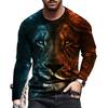 Men'S T-Shirt 3D Digital Printing Outer Wear With Long-Sleeved Casual Top