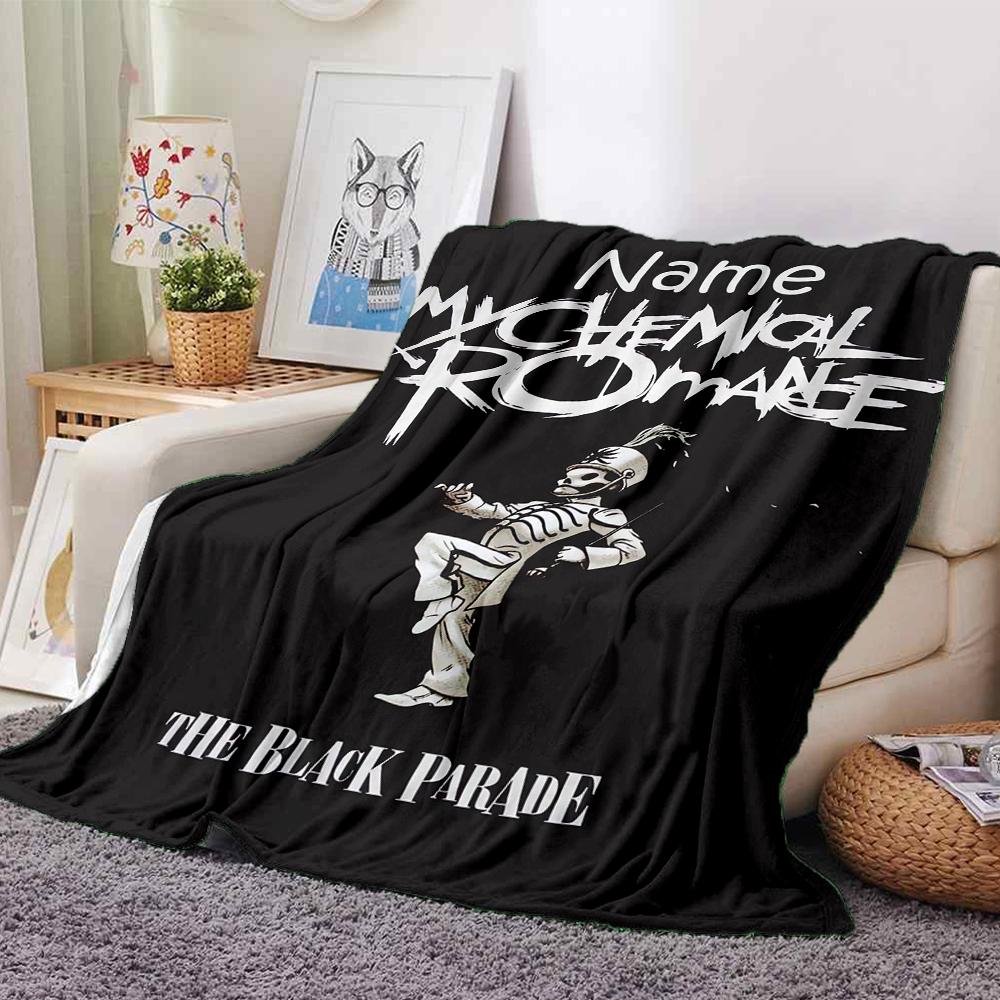 Custom Name My Chemical Romance Theme Printed Blanket - Perfect for Couch, Bed, Travel & Outdoor Use | Machine Washable, Cozy & Durable.