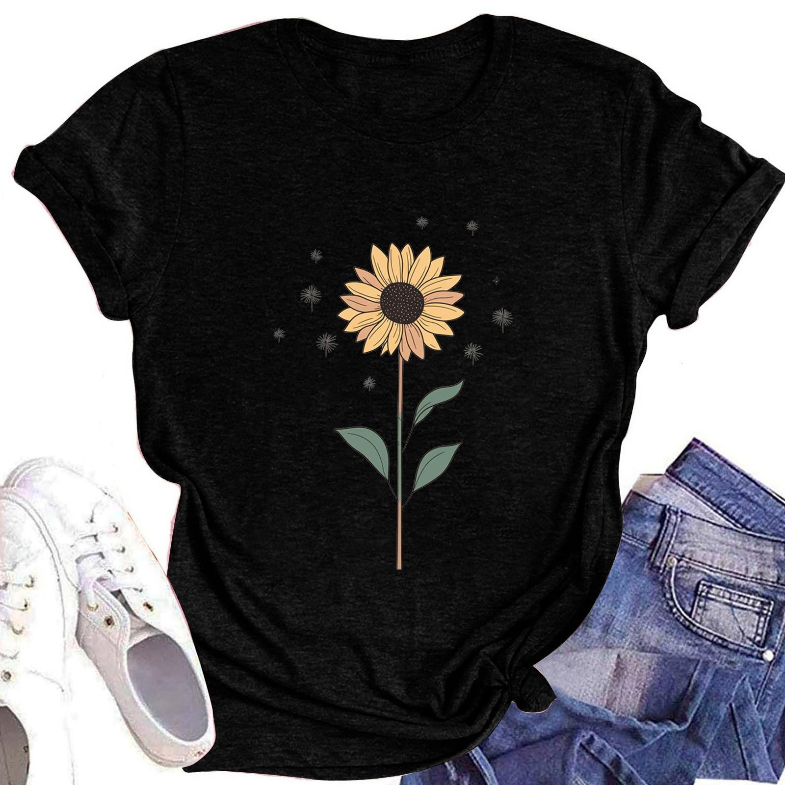 

Женская футболка с круглым вырезом и короткими рукавами XL чёрный